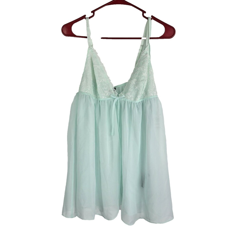 INC Intimates Women's Size Large Clear Dew 2‎ Pc Babydoll Chemise & Thong NWT
